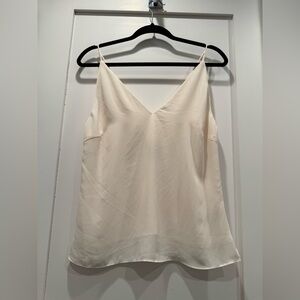 H&M Ivory Satin Cami Top Spaghetti Straps -  Size Small